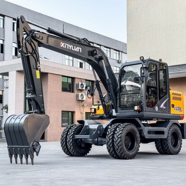 Xe Xúc Đào Bánh Lốp Mới Xinuyan XYC130 Gầu 0.5 khối - Hải Âu